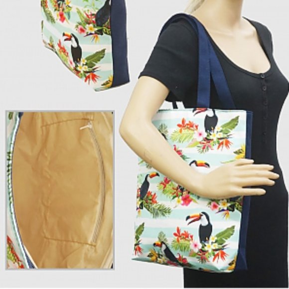 Tropical Toucan Shoulder Tote Bag - Picture 7 of 7